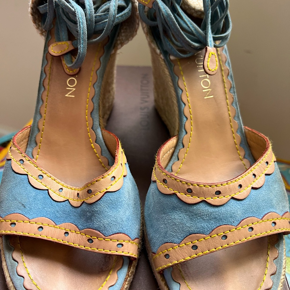 ❌SOLD ❌ Vintage Louis Vuitton “Esmeralda” Espadrilles - Blue Suede / Size 38